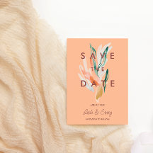 Matrimonio moderno de Peach Save the Date Card