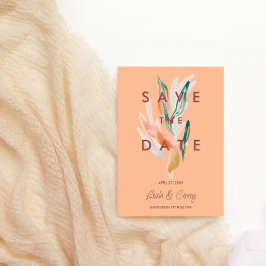 Reserva La Fecha Matrimonio moderno de Peach Save the Date Card