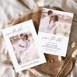 Reserva La Fecha Matrimonio simple Guardar la foto de fecha Minimal<br><div class="desc">Boda Guardar las tarjetas de fecha que tienen una foto en la parte delantera y trasera. Las tarjetas Save the Date contienen una moderna tipografía de escritura cursiva con letras a mano que son elegantes,  simples y modernas para usar después de la minimalista celebración del día de la boda.</div>