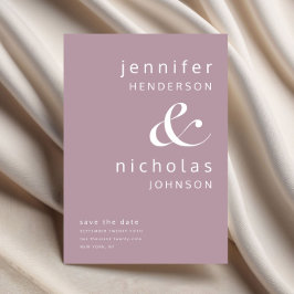 Reserva La Fecha Mauve Pink Modern Ampersand Typography Boda