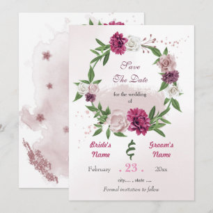 Reserva La Fecha Mauve rumiante borgoña floral