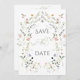 Reserva La Fecha Meadow Wildflower Rustic Boho Boda de foto