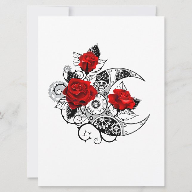 Reserva La Fecha Media luna mecánica con rosas rojas (Anverso)