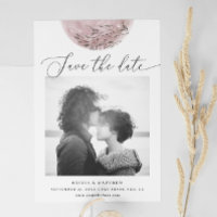 Media Luna Rosa Mística | Boda con Letra Elegante