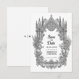 Reserva La Fecha Medieval Gothic Dragon Griffin Black Etching Save 