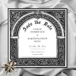 Reserva La Fecha Medieval gótico blanco negro hasta Boda de muerte