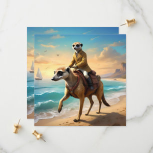Reserva La Fecha Meerkat Jockey Sobre Un Caballo De Meerkat,