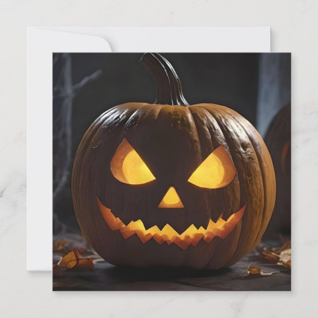Reserva La Fecha Mención de calabaza de Halloween, (Anverso)