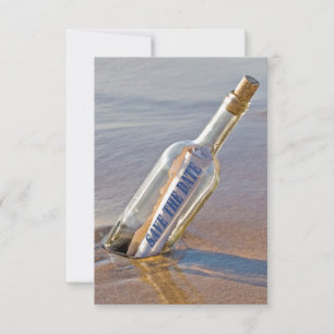 Reserva La Fecha mensaje de "Guardar la Fecha" en una botella