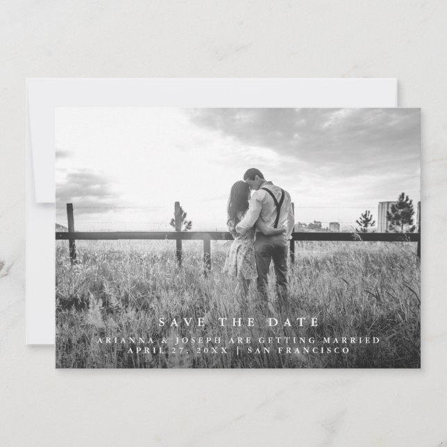 Reserva La Fecha Mensaje moderno | Guardar la foto de fecha (Anverso)