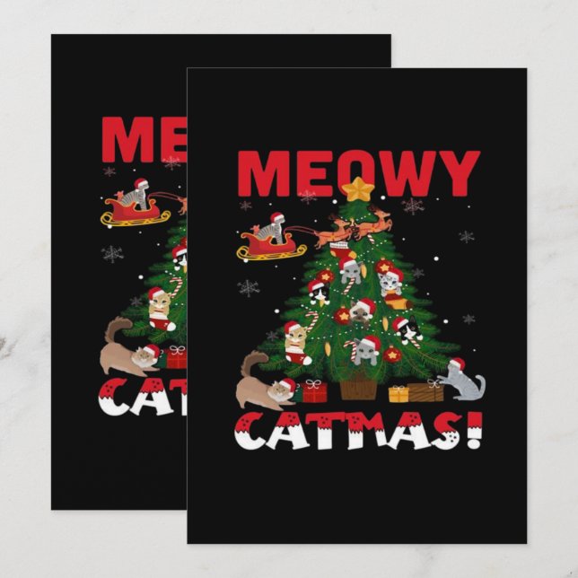 Reserva La Fecha Meowy Chirstmas (Anverso / Reverso)