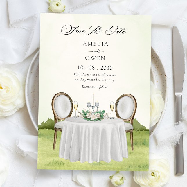 Reserva La Fecha Mesa de comedor romántico jardín (Subido por el creador)