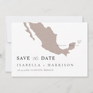 Reserva La Fecha Mexico Map Save the Date Template