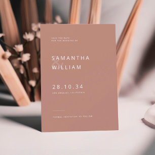 Reserva La Fecha Mezcla minimalista moderna y matrimonio elegante