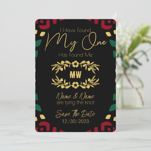 Reserva La Fecha MI HOMBRE ME HA ENCONTRADO Boda Tribal Africana (Anverso de pie)