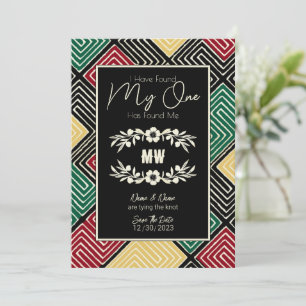 Reserva La Fecha MI HOMBRE ME HA ENCONTRADO Boda Tribal Africana