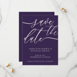 Reserva La Fecha Midnight Purple Save The Date Caligrafía