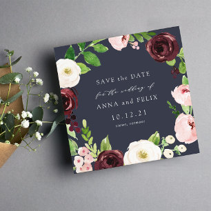 Reserva La Fecha Midnight Romance Square Save the Date Card