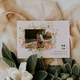 Reserva La Fecha Midsummer | Otoño Romántico Floral Foto 