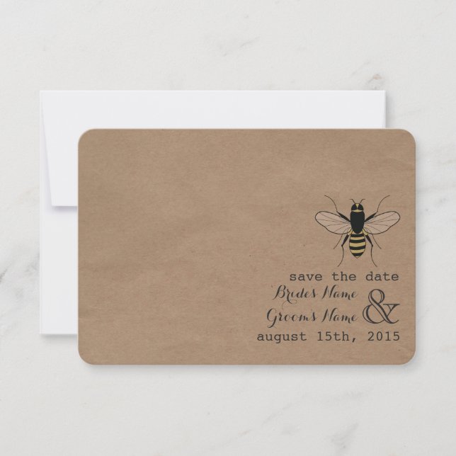 Reserva La Fecha Miel De Cardstock Inspired Save The Date (Anverso)
