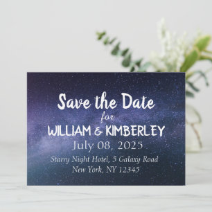 Reserva La Fecha Milky Way Stars Sky Galaxy Elegant Wedding Save Th