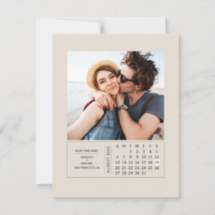 Reserva La Fecha Mini calendario minimo moderno Guardar la foto de