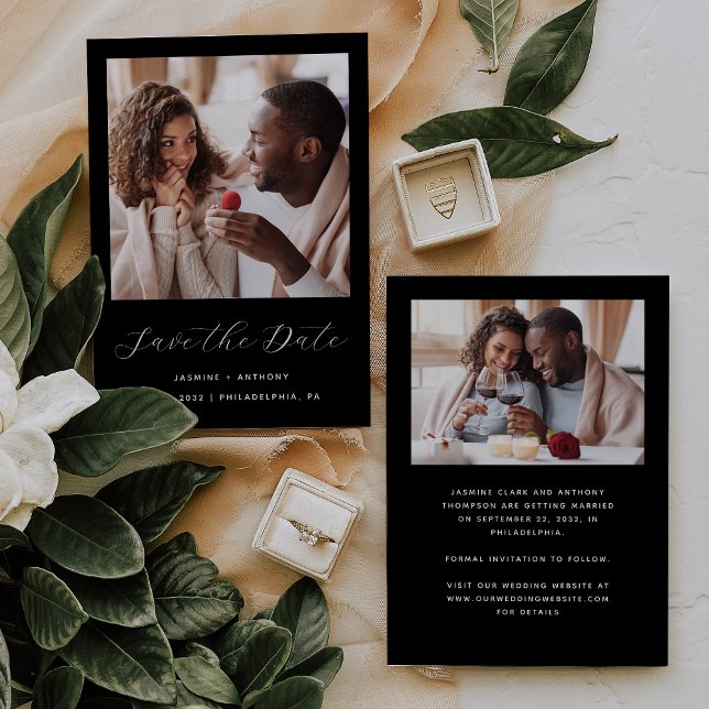 Reserva La Fecha Minimal 2 fotos Script Negro (Subido por el creador)