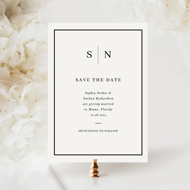 Reserva La Fecha Minimal and Chic | Black and White Border Wedding (Subido por el creador)