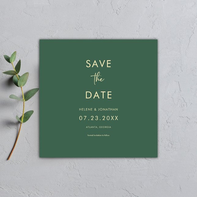 Reserva La Fecha Minimal clásico formal moderno y elegante matrimon (Minimal Classic Sage Green Wedding Save The Date)