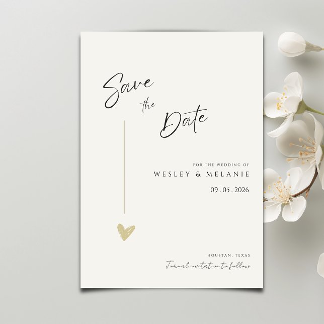 Reserva La Fecha Minimal Elegant Calligraphy Typo Wedding  (Minimal save the date invitation for a wedding announcement date.)