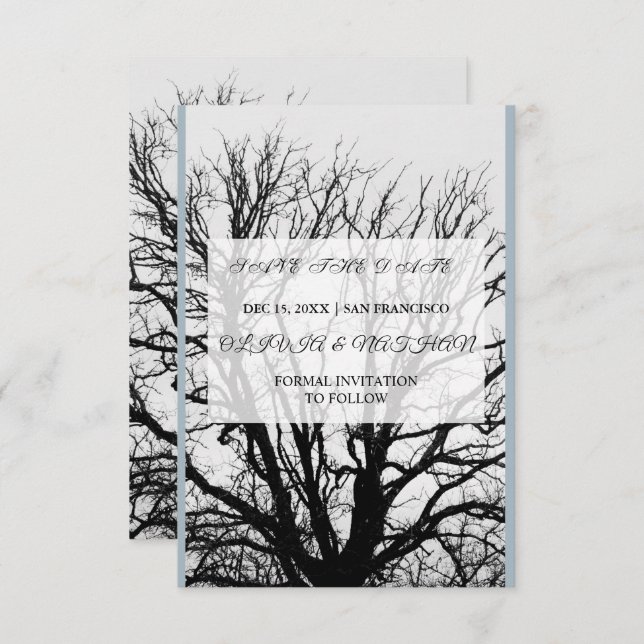 Reserva La Fecha Minimal Elegant Text & Photo Design / Wedding  (Anverso / Reverso)