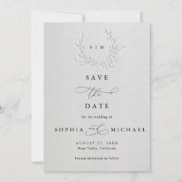 Reserva La Fecha Minimal Faux Blind Deboss Cotton Save The Date