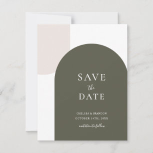 Reserva La Fecha Minimal Verde Sage Boho Arco Rústico Bodas Letra S