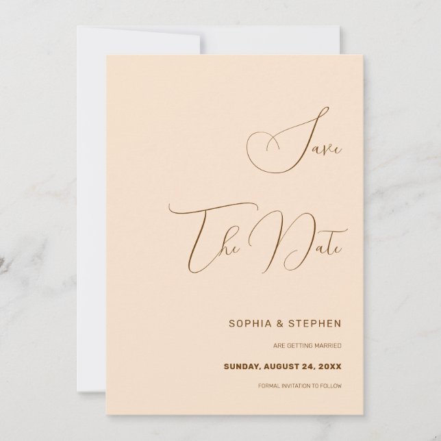 Reserva La Fecha Minimalismo de fondo de Rubor (Anverso)