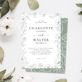 Reserva La Fecha Minimalist Elegant Floral Wedding Invitation