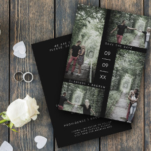 Reserva La Fecha Minimalist Modern Four Photos Collage Wedding