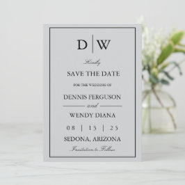 Reserva La Fecha Minimalist Monogram Wedding