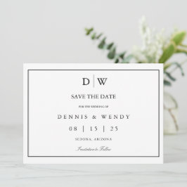 Reserva La Fecha Minimalist Monogram Wedding Save The Date