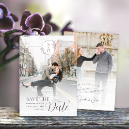 Reserva La Fecha Minimalist Monogram Wedding Save the Date Card