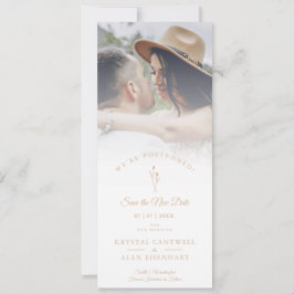 Reserva La Fecha Minimalist New Date Botanical Postponed Wedding