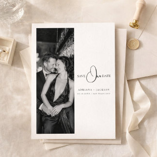 Reserva La Fecha Minimalist Old Money Wedding Photo Save the Date