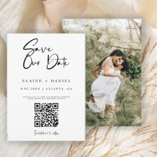 Reserva La Fecha Minimalist Script QR Code Photo
