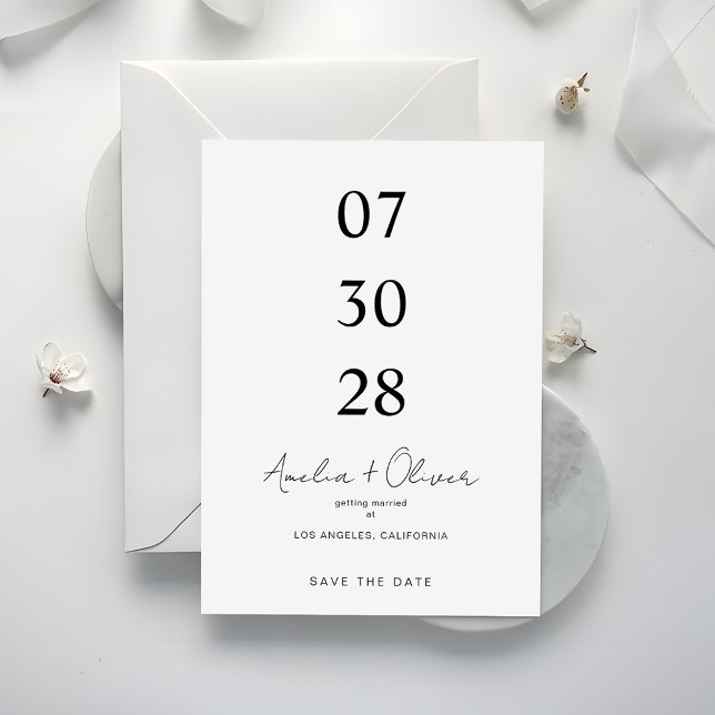 Reserva La Fecha Minimalist Wedding Announcement Script Typography (Subido por el creador)