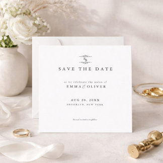 Reserva La Fecha Minimalist Wedding black & white Save the Date 