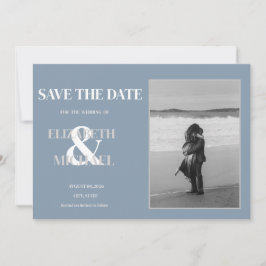 Reserva La Fecha Minimalist Wedding Dusty Blue Photo Save The Date