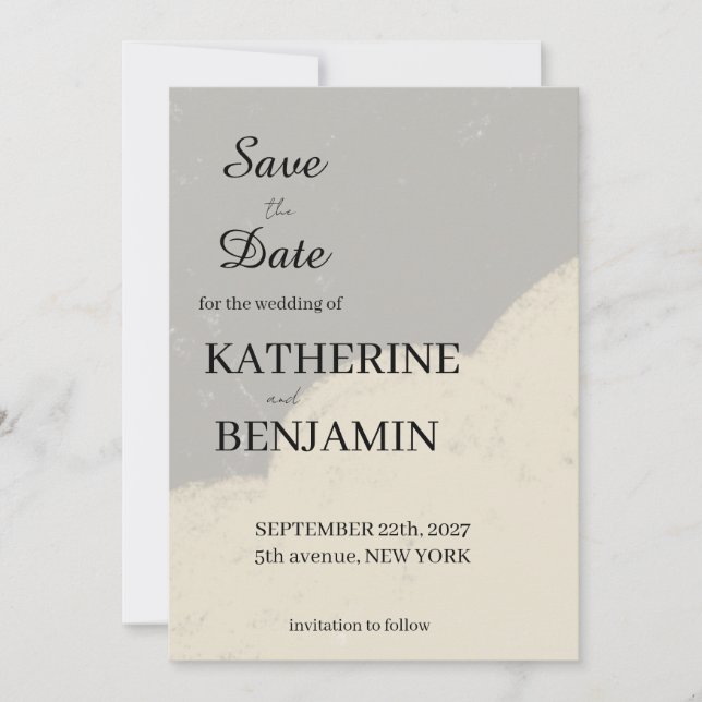 Reserva La Fecha Minimalist Wedding Save The Date (Anverso)