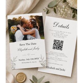 Reserva La Fecha Minimalista código QR de boda Guardar la Fecha