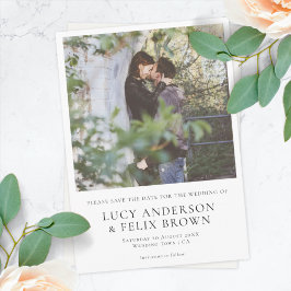 Reserva La Fecha Minimalista elegante | Boda fotográfico de Moda mo