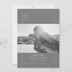 Reserva La Fecha Minimalista Elegante Moderno Foto de Guardar la Fe