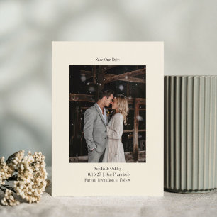 Reserva La Fecha Minimalista Foto Personalizada Elegante Boda Marfi